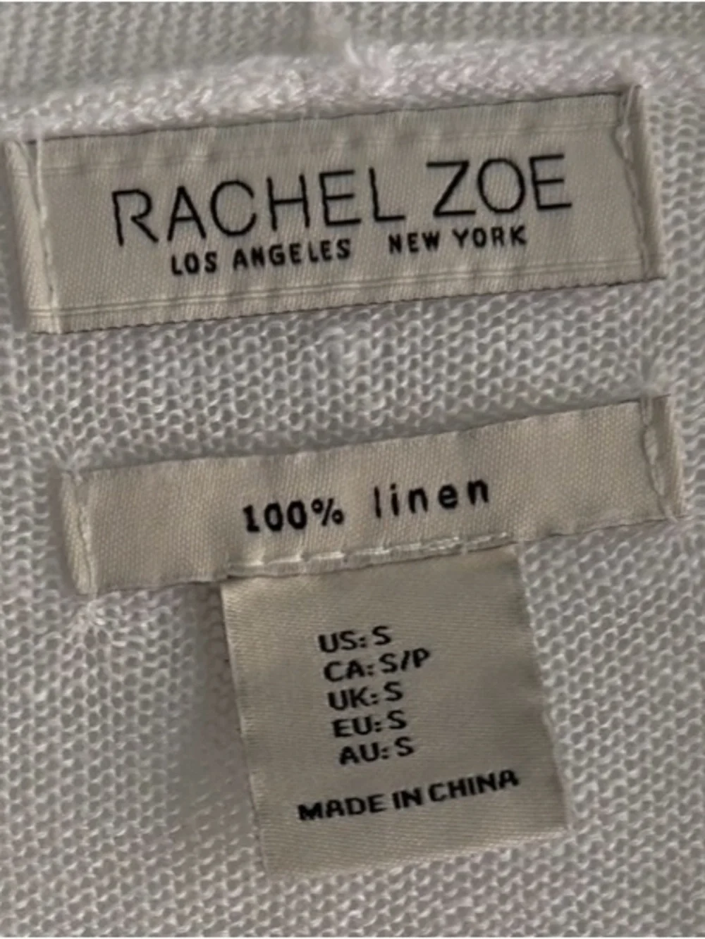 Rachel Zoe 100% Linen Open Front Cardigan lightweight semi-sheer longline Small - Picture 8 of 8